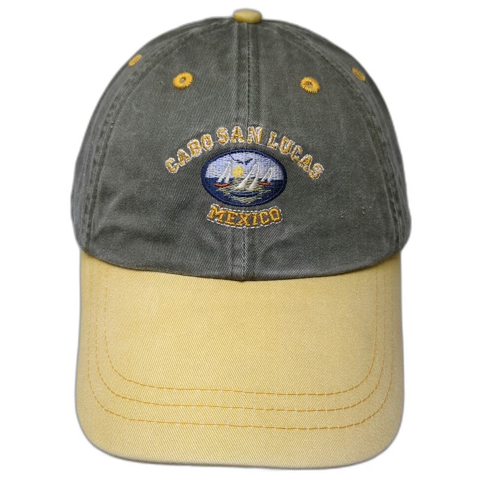 Yacht Club Baseball Cap Green Yellow One Size Cabo San Lucas Mexico Logo Hat